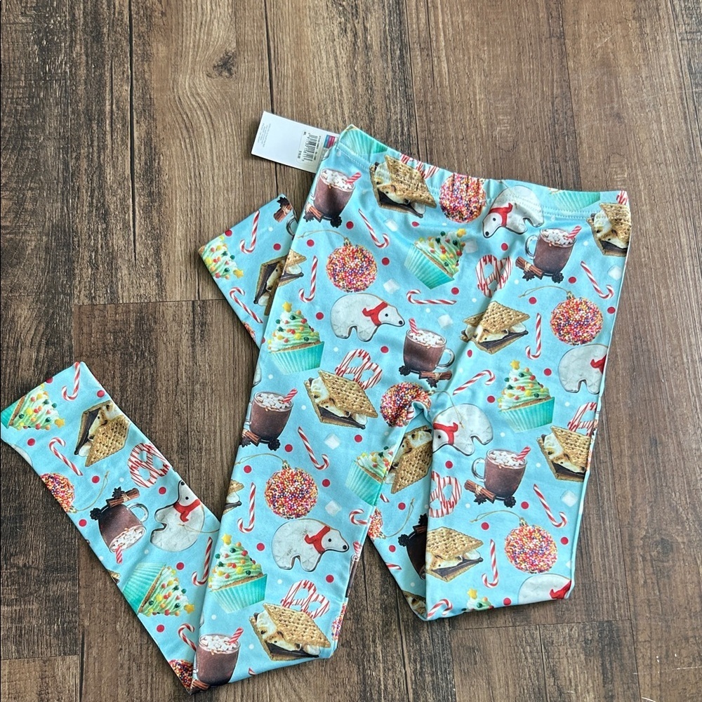 Capelli of New York Kids Leggings - Blue with Fun Print - Picture 2 of 5